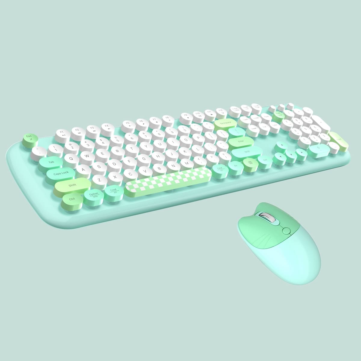 teclado e mouse verde conjunto sem fio wifi