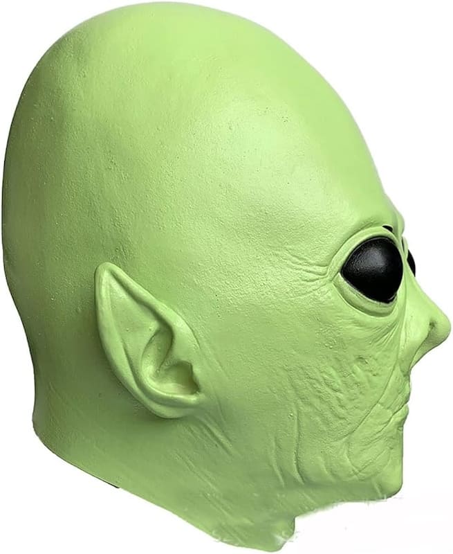 máscara facial alienígena verde ufo fantasia de cabeça assustadora