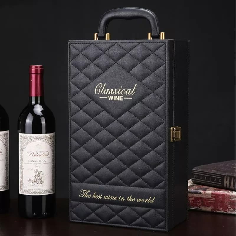 conjunto de cestas de presente elegante caixa de vinho