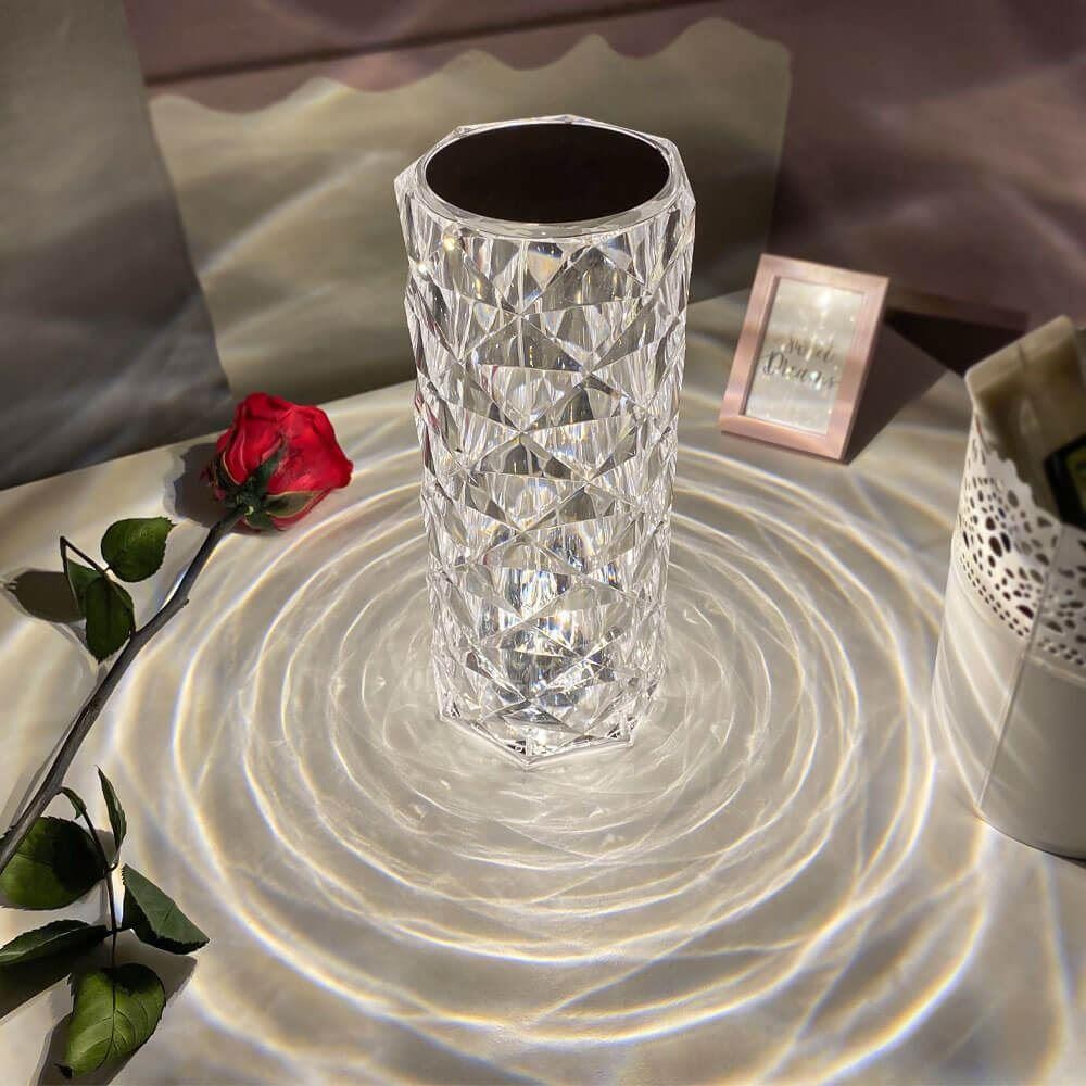 cristal LED toque abajur de mesa em vaso de mesa copo