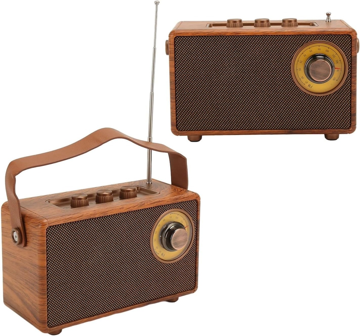rádio mini pequeno retro vintage madeira estilo