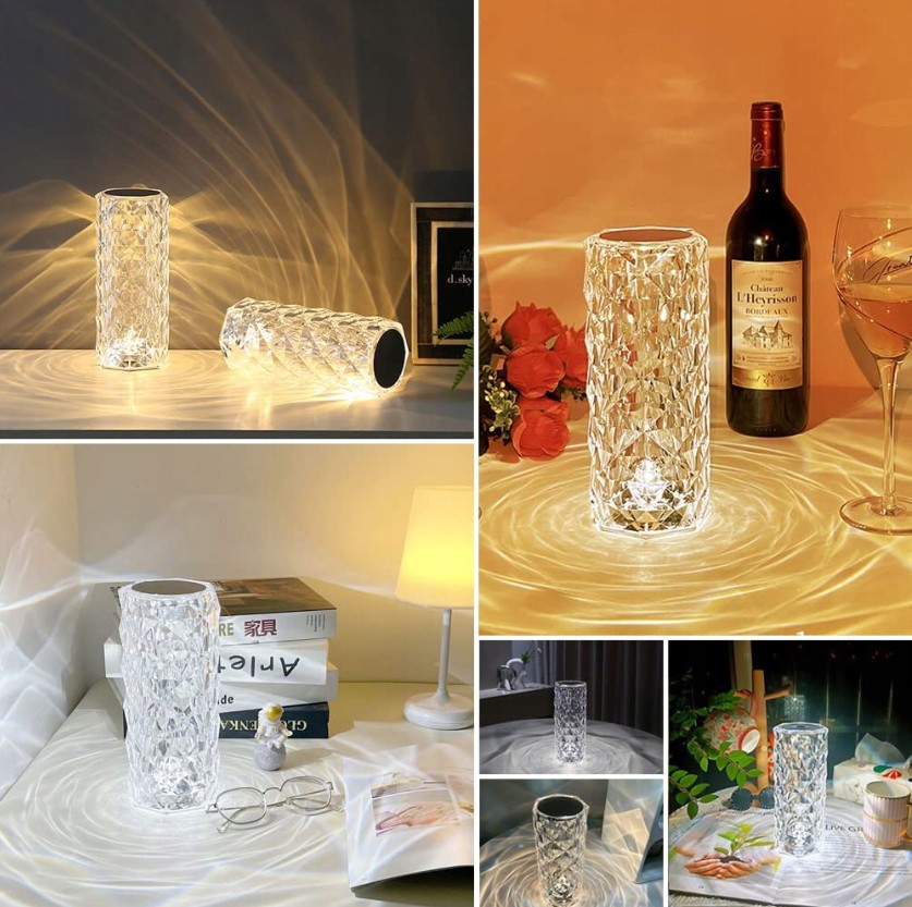 Lâmpada LED para interior e exterior mesa de cristal vaso copo lâmpada