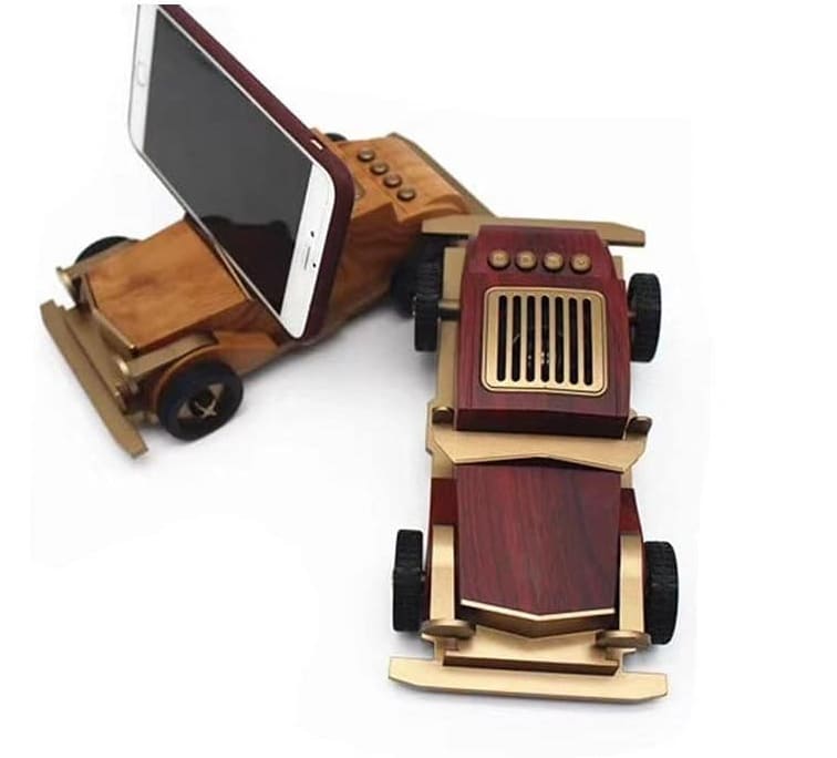 rádio de carro mini portátil vintage retrô de madeira