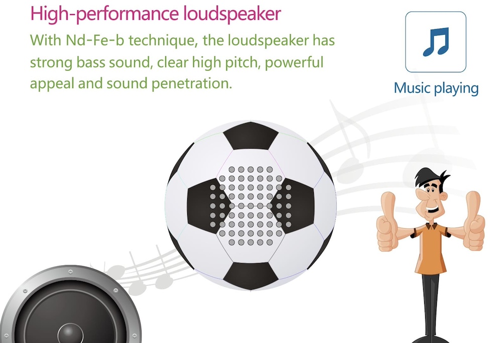 mini alto-falante de bola de futebol para celular smartphone pc