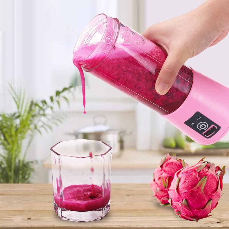 Liquidificador de viagem para smoothies rosa para mulheres