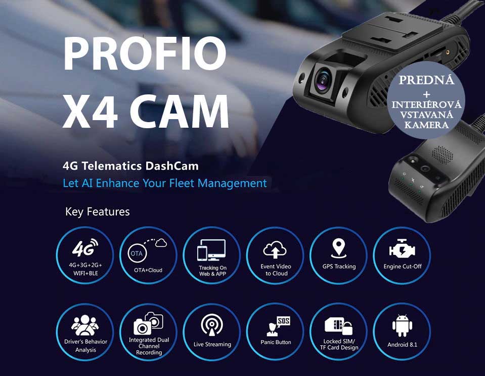 Câmeras de carro Cloud Profio X4